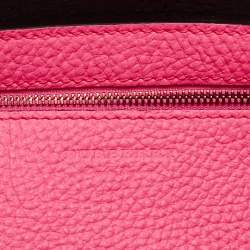 Pre Owned Burberry Neon Pink Leather Remington Tote