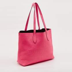 Pre Owned Burberry Neon Pink Leather Remington Tote