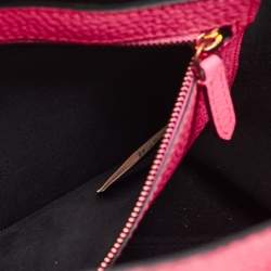 Pre Owned Burberry Neon Pink Leather Remington Tote