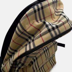 Pre Owned Burberry Nova Check Beige Canvas Backpack 