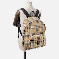 Pre Owned Burberry Nova Check Beige Canvas Backpack 