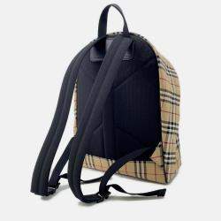 Pre Owned Burberry Nova Check Beige Canvas Backpack 