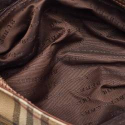 Pre Owned Burberry Beige/Brown Haymarket Check Coated Canvas Shoulder Bag