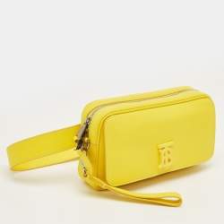 Pre Owned Burberry Yellow Leather TB Belt Bag