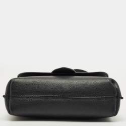 Pre Owned Burberry Black Leather Medley Buckle Crossbody Bag