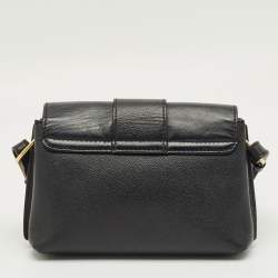Pre Owned Burberry Black Leather Medley Buckle Crossbody Bag