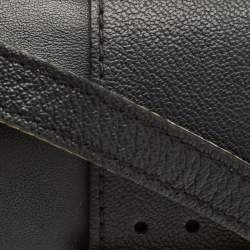 Pre Owned Burberry Black Leather Medley Buckle Crossbody Bag