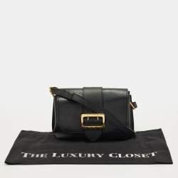 Pre Owned Burberry Black Leather Medley Buckle Crossbody Bag