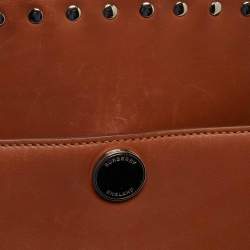 Pre Owned Burberry Brown Leather Studded Society Top Handle Bag