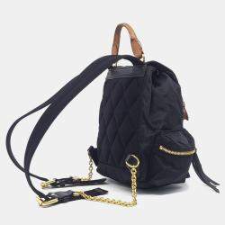 Pre Owned Burberry Black Fabric Rucksack Small