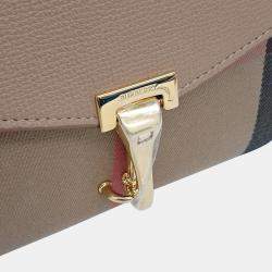 Pre Owned Burberry Beige/Brown Canvas Macken Crossbody Bag