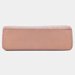 Pre Owned Burberry Pink Fabric Horseferry Knot Crossbody Bag