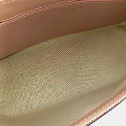 Pre Owned Burberry Pink Fabric Horseferry Knot Crossbody Bag