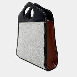 Pre Owned Burberry Black Grey Fabric Pocket Bag Mini