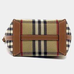 Pre Owned Burberry Brown Canvas Bucket Tote and Crossbody Bag