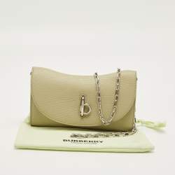 Pre Owned Burberry Oliver Green Leather Rocking Horse Wallet On Chain