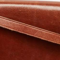 Pre Owned Burberry Brown/Beige House Check Fabric and Leather Abbott Shoulder Bag