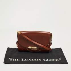 Pre Owned Burberry Brown/Beige House Check Fabric and Leather Abbott Shoulder Bag