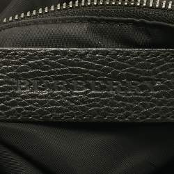 Pre Owned Burberry Black Leather and Nylon Logo Hobo