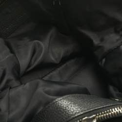 Pre Owned Burberry Black Leather and Nylon Logo Hobo