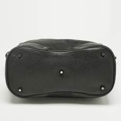 Pre Owned Burberry Black Leather and Nylon Logo Hobo