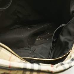 Pre Owned Burberry Beige Archive Check Nylon Changing Bag