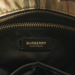 Pre Owned Burberry Beige Archive Check Nylon Changing Bag