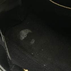 Pre Owned Burberry White/Black Leather and House Check Fabric Small Brogues Banner Tote