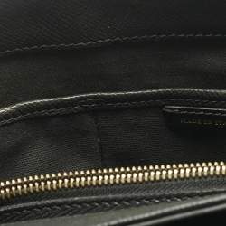 Pre Owned Burberry Black Leather and House Check Fabric Medium Camberley Top Handle Bag