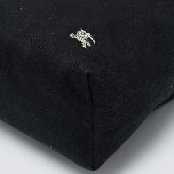 Pre Owned Burberry Black Canvas and Leather Eyelet Tote