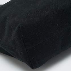 Pre Owned Burberry Black Canvas and Leather Eyelet Tote