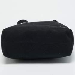 Pre Owned Burberry Black Canvas and Leather Eyelet Tote