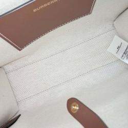 Pre Owned Burberry Beige Brown Canvas and Leather Freya tote and crossbody bag