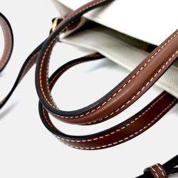 Pre Owned Burberry Beige Brown Canvas and Leather Freya tote and crossbody bag