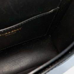 Pre Owned Burberry Black Leather TB Crossbody Bag