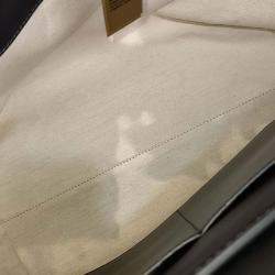 Pre Owned Burberry Beige Black Canvas and Leather Canvas Belt Bag Medium