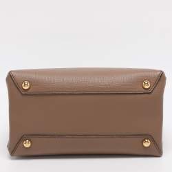 مملوكة مسبقًا Burberry Brown/Beige Leather and House Check Fabric Mini Banner Tote