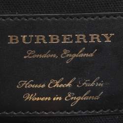مملوكة مسبقًا Burberry Brown/Beige Leather and House Check Fabric Mini Banner Tote