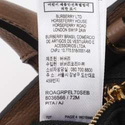 مملوكة مسبقًا Burberry Brown/Beige Leather and House Check Fabric Mini Banner Tote