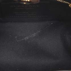 مملوكة مسبقًا Burberry Brown/Beige Leather and House Check Fabric Mini Banner Tote