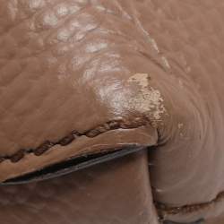 مملوكة مسبقًا Burberry Brown/Beige Leather and House Check Fabric Mini Banner Tote