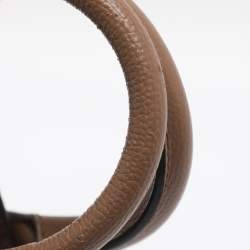 مملوكة مسبقًا Burberry Brown/Beige Leather and House Check Fabric Mini Banner Tote