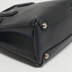 Pre Owned Burberry Black Leather Mini Banner Tote