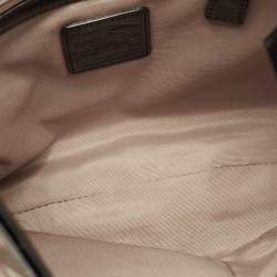 Pre Owned Burberry Beige/Black Nova Check PVC and Patent Leather Small Barton Hobo