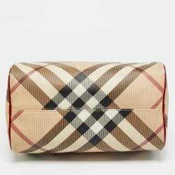 Pre Owned Burberry Chester Red Patent Leather and PVC Satchel