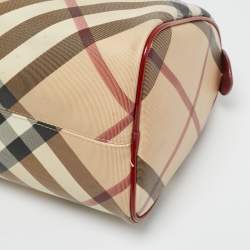 Pre Owned Burberry Chester Red Patent Leather and PVC Satchel