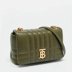 مملوكة مسبقًا Burberry Lola Small Olive Green Quilted Leather Crossbody Bag