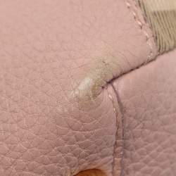 مملوكة مسبقًا Burberry Banner Small Pink/Beige Leather and House Check Canvas Tote