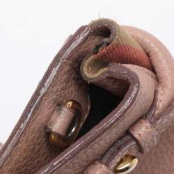 مملوكة مسبقًا Burberry Banner Small Pink/Beige Leather and House Check Canvas Tote