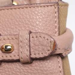 مملوكة مسبقًا Burberry Banner Small Pink/Beige Leather and House Check Canvas Tote